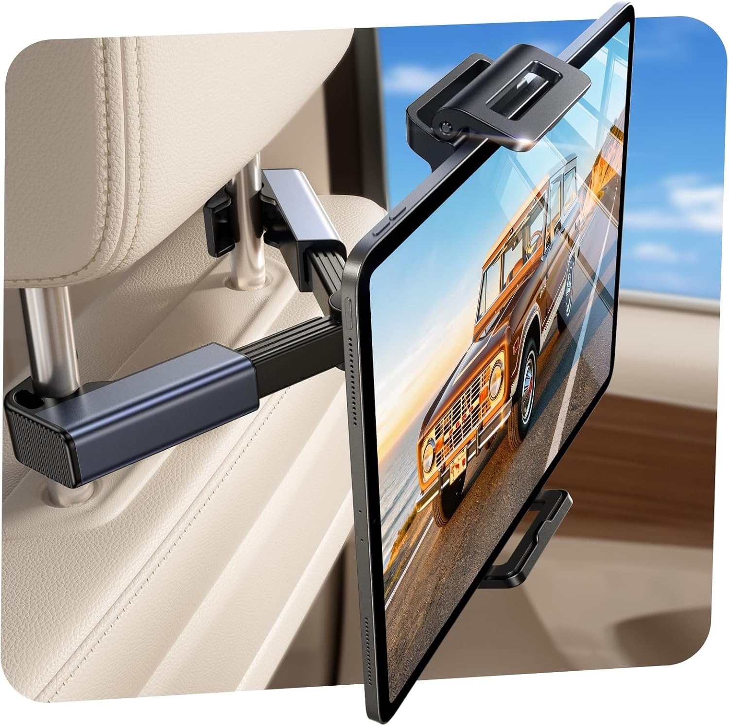Lisen iPad Car Backseat Headrest Tablet Holder for $7.99