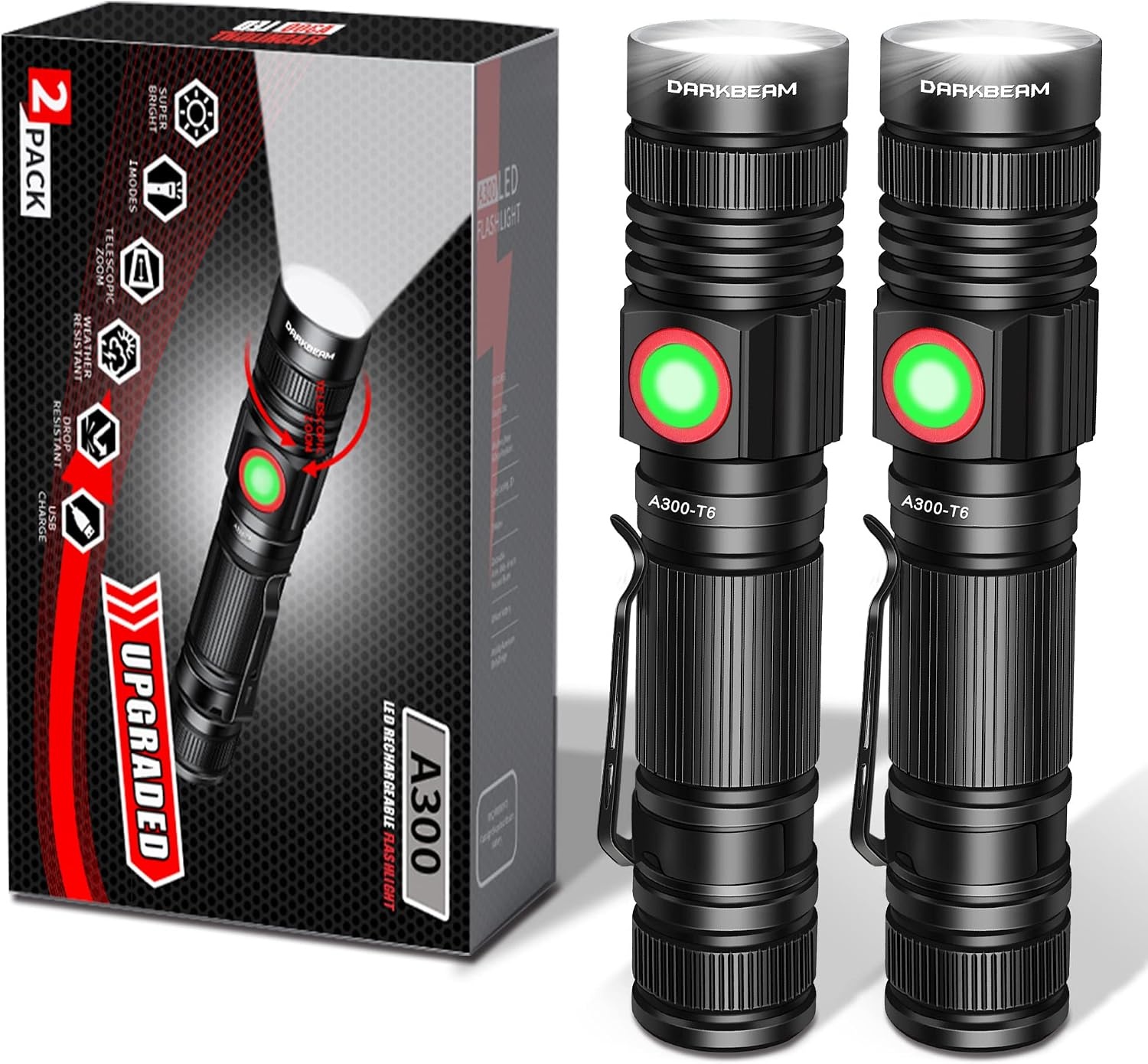 Darkbeam High Lumens LED Flashlight 2 Pack for $6.29
