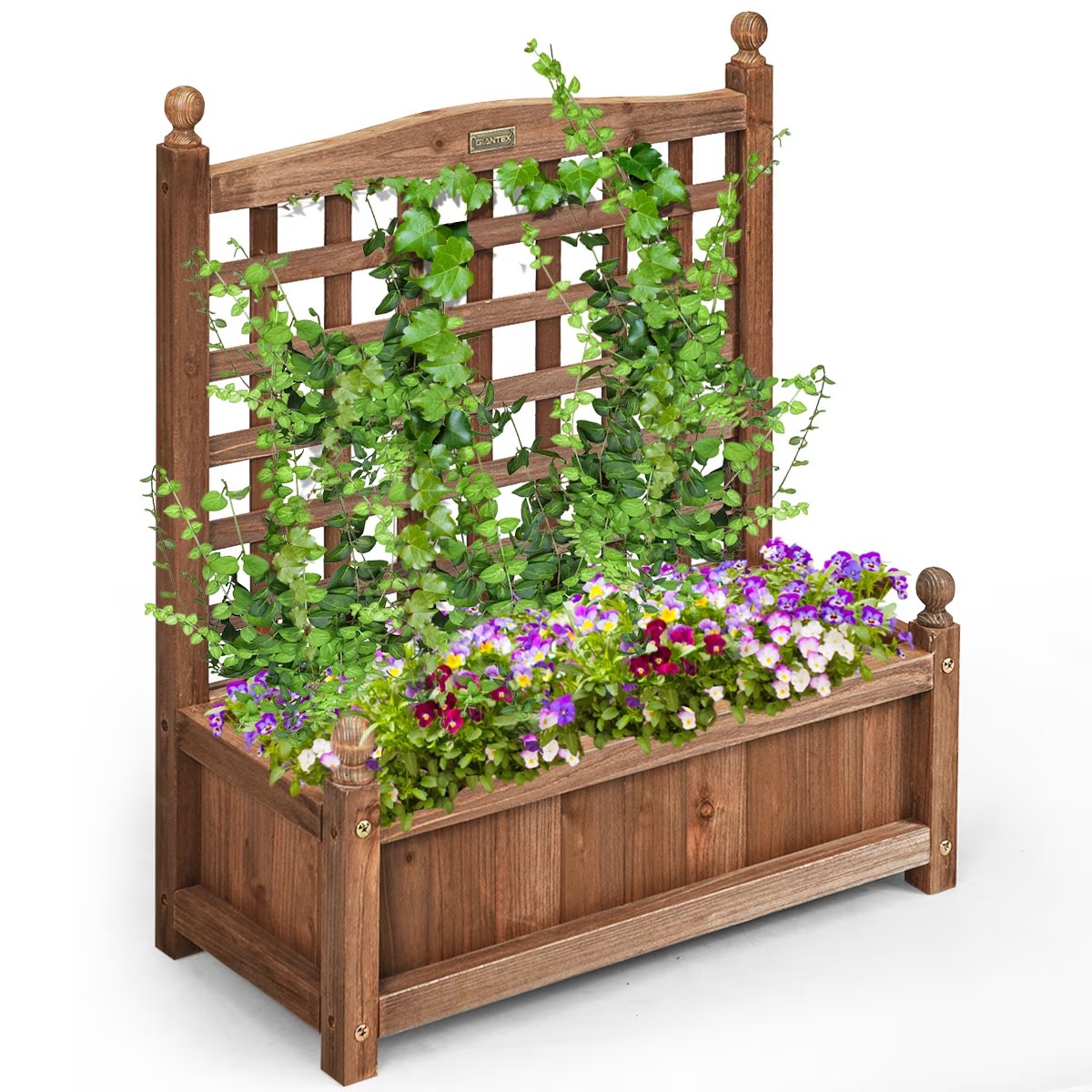 Costway Solid Wood Planter Box with Trellis for $39.89 Shipped