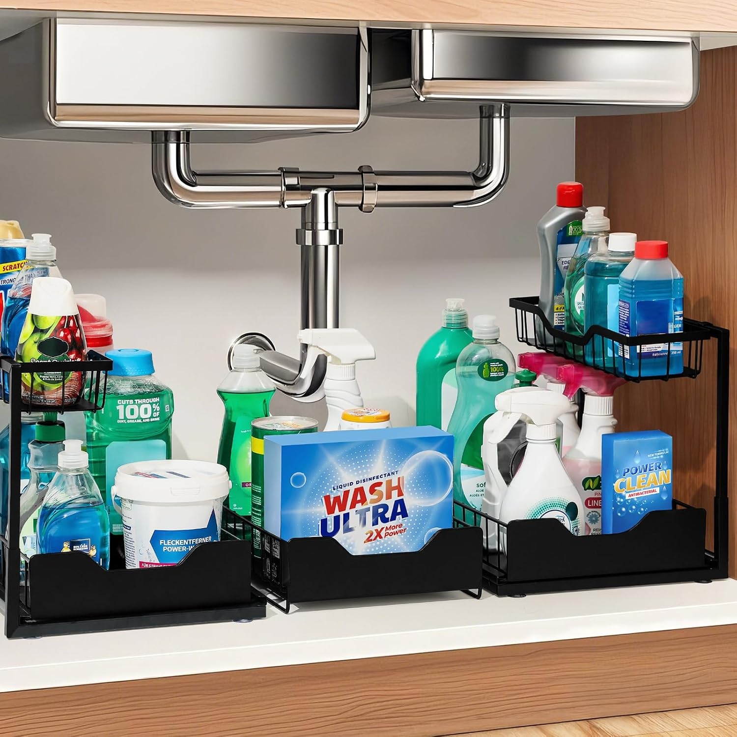 Under Sink Organizer by Snuvid 3 Pack for $14.99