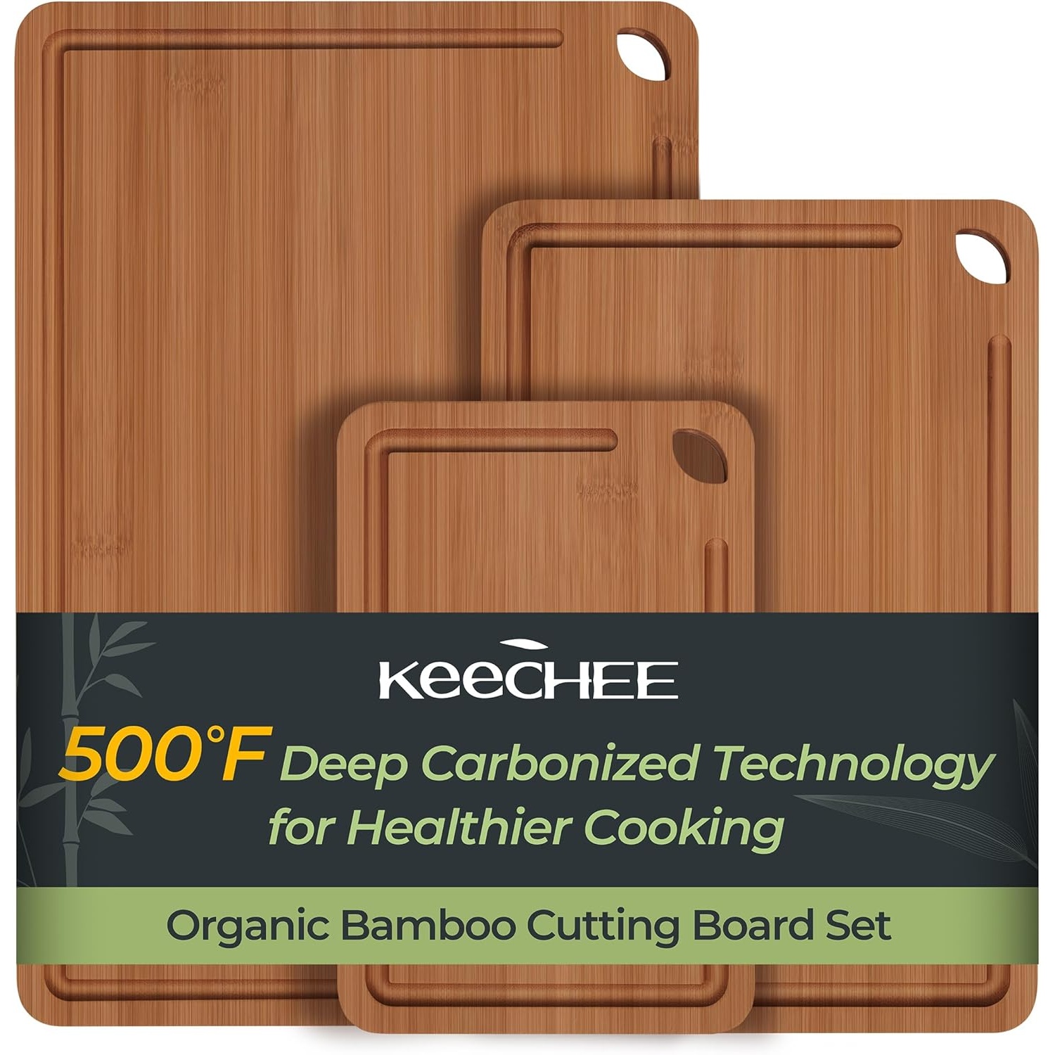 Keechee Bamboo Cutting Board 3 Pack for $14.49