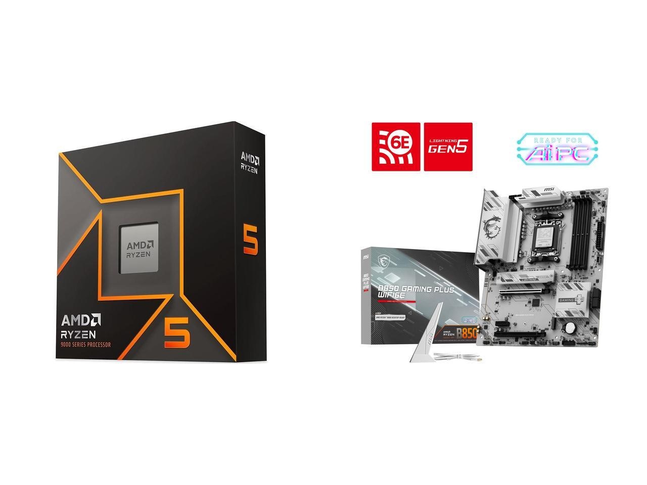 AMD Ryzen 5 9600X CPU with MSI B850 Motherboard for $289.99 Shipped