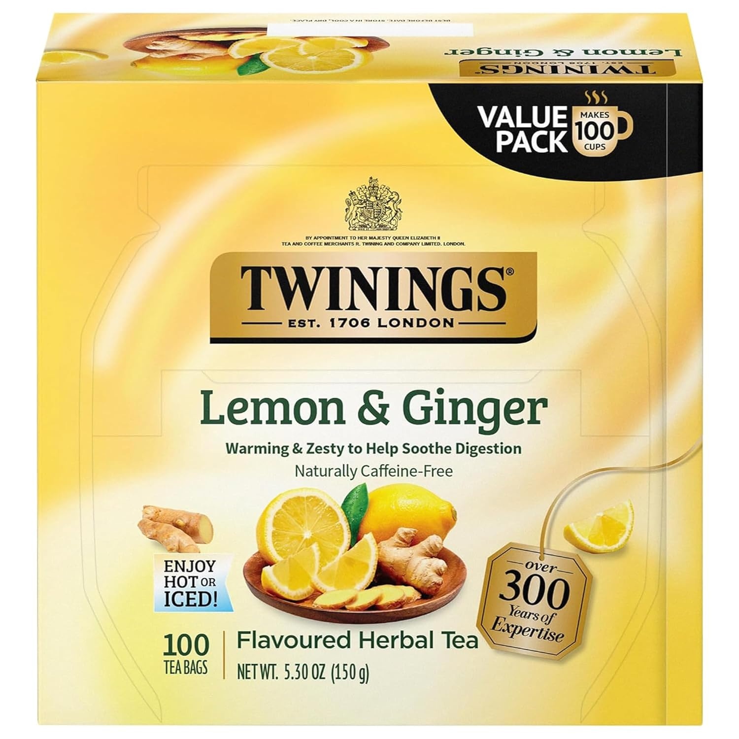 Twinings Lemon and Ginger Herbal Tea 100 Pack for $7.14
