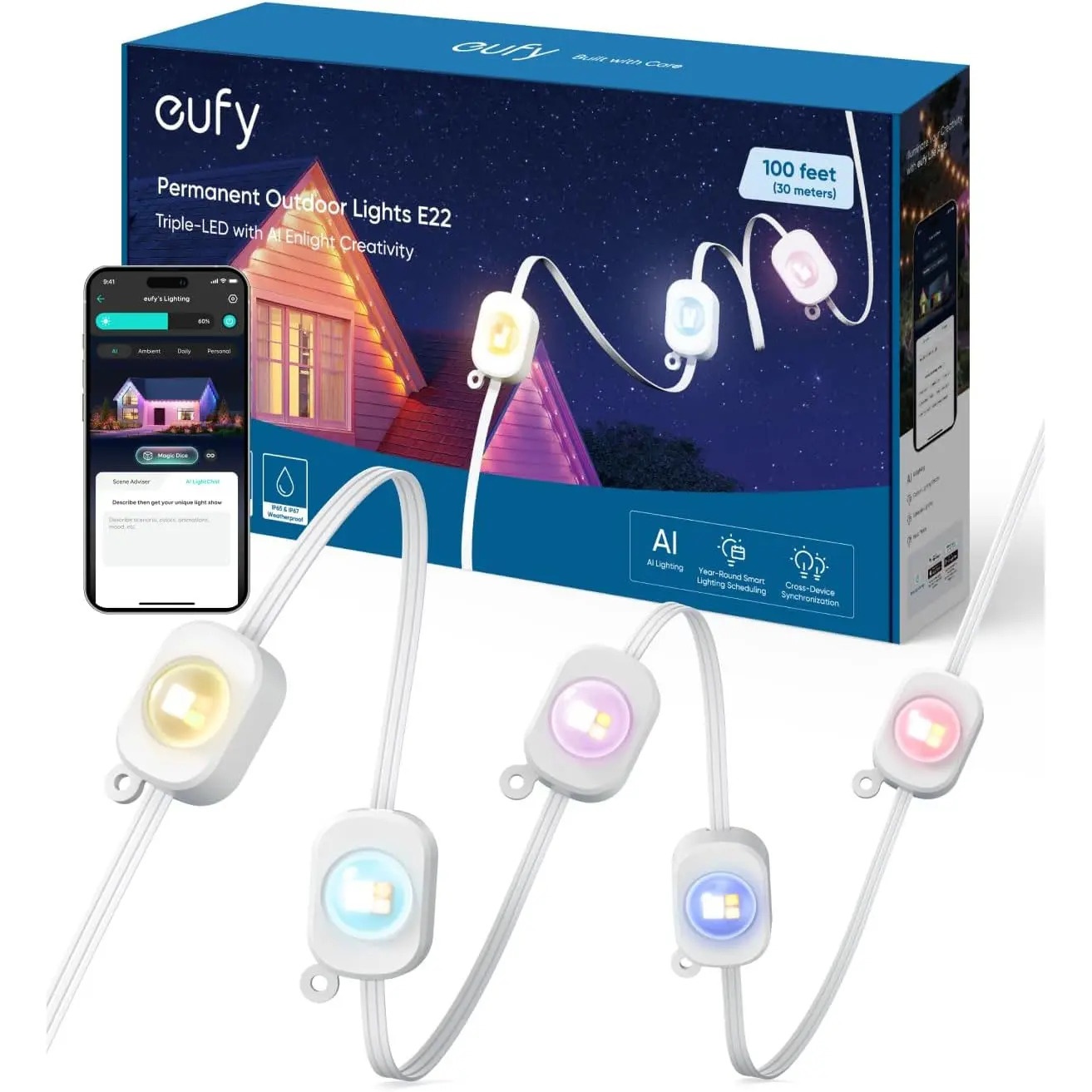 eufy Permanent Outdoor Christmas Lights E22 Refurb for $79.99 Shipped