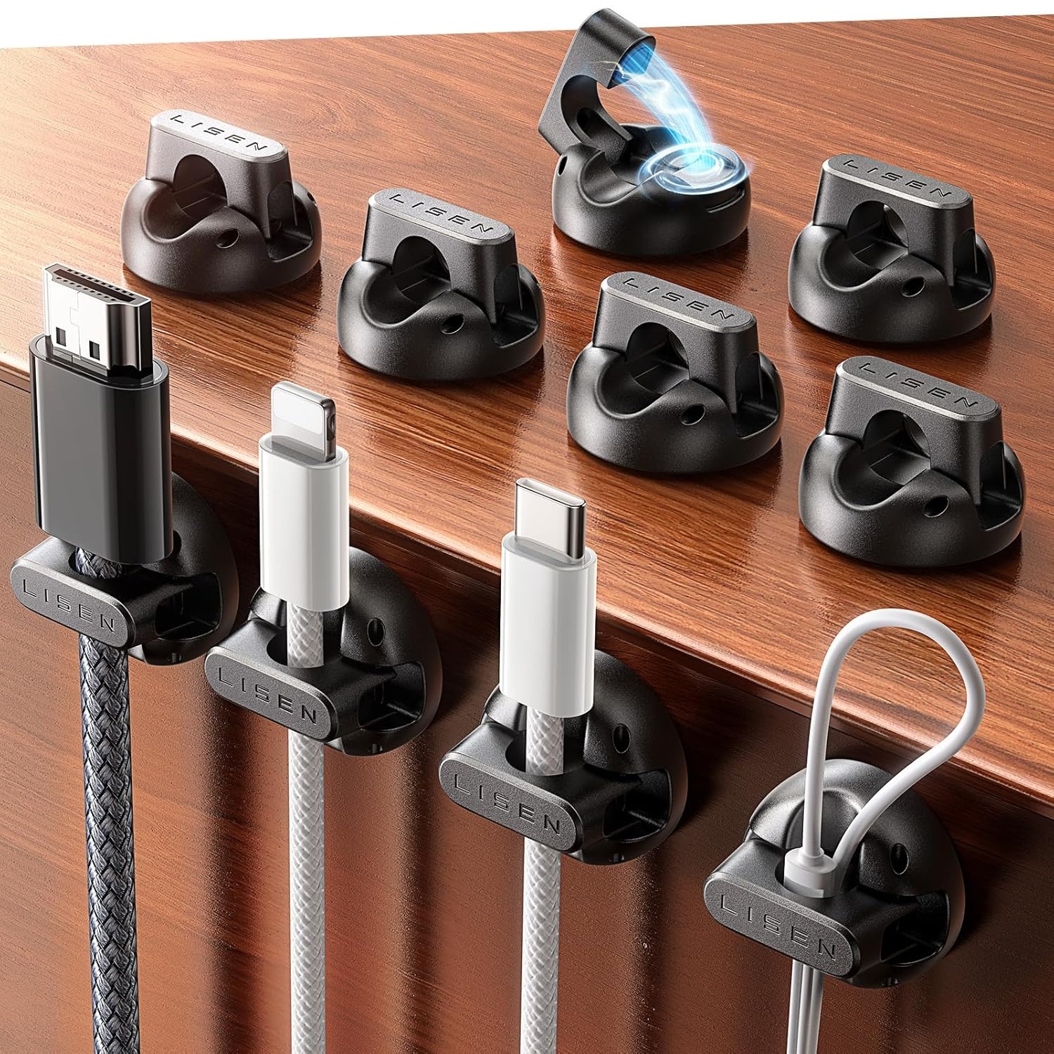 Lisen Magnetic Cable Holder Clips 10 Pack for $3.99