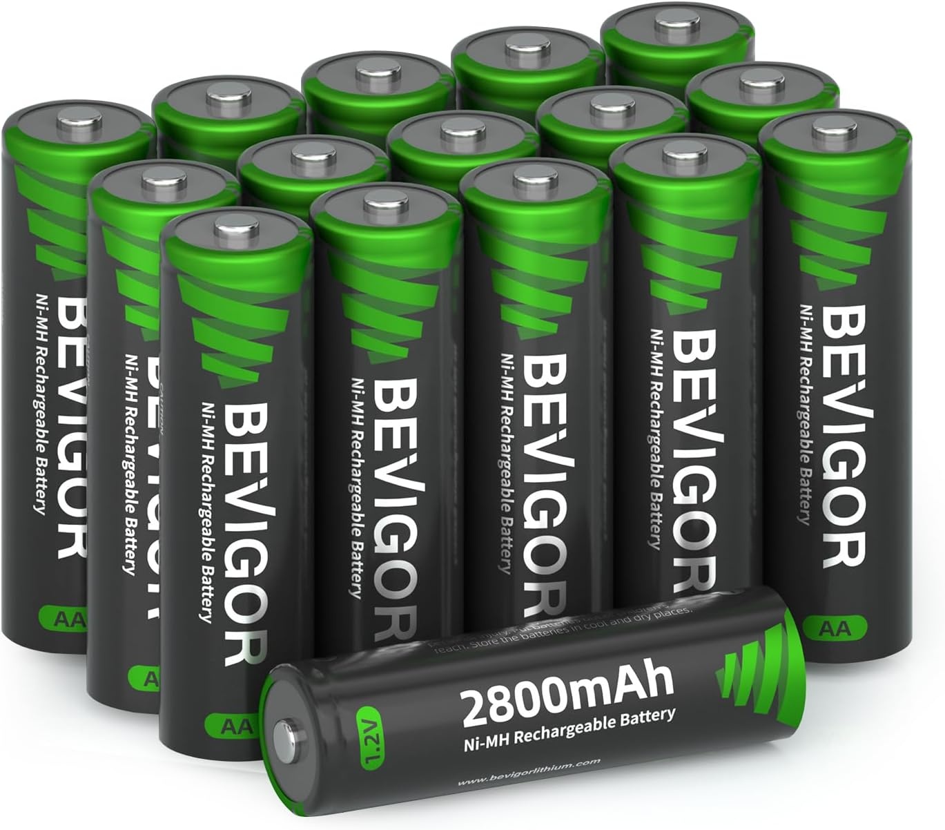 Bevigor AA Rechargeable Batteries 16 Pack for $9.26