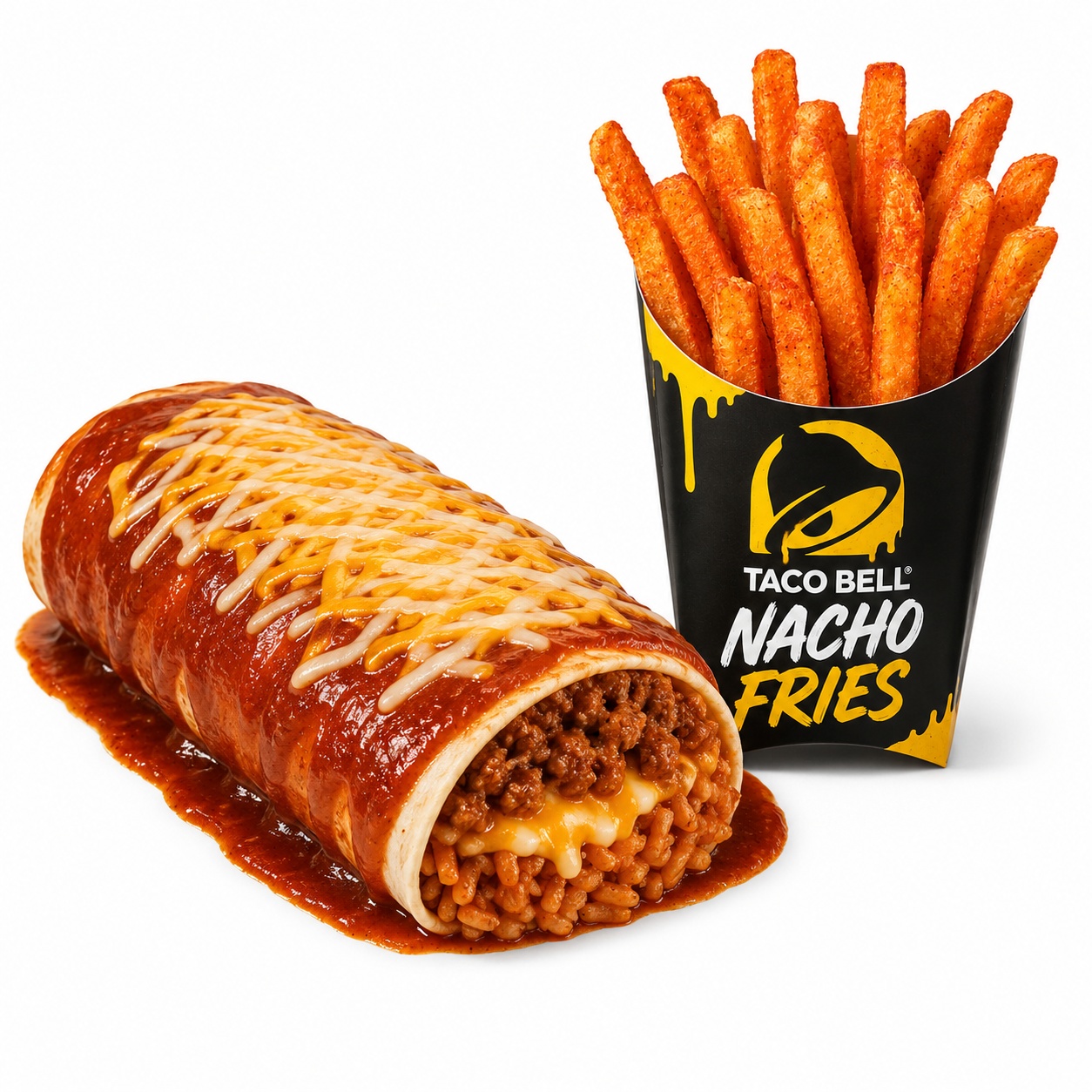 Taco Bell Enchirito and Nacho Fries for $2