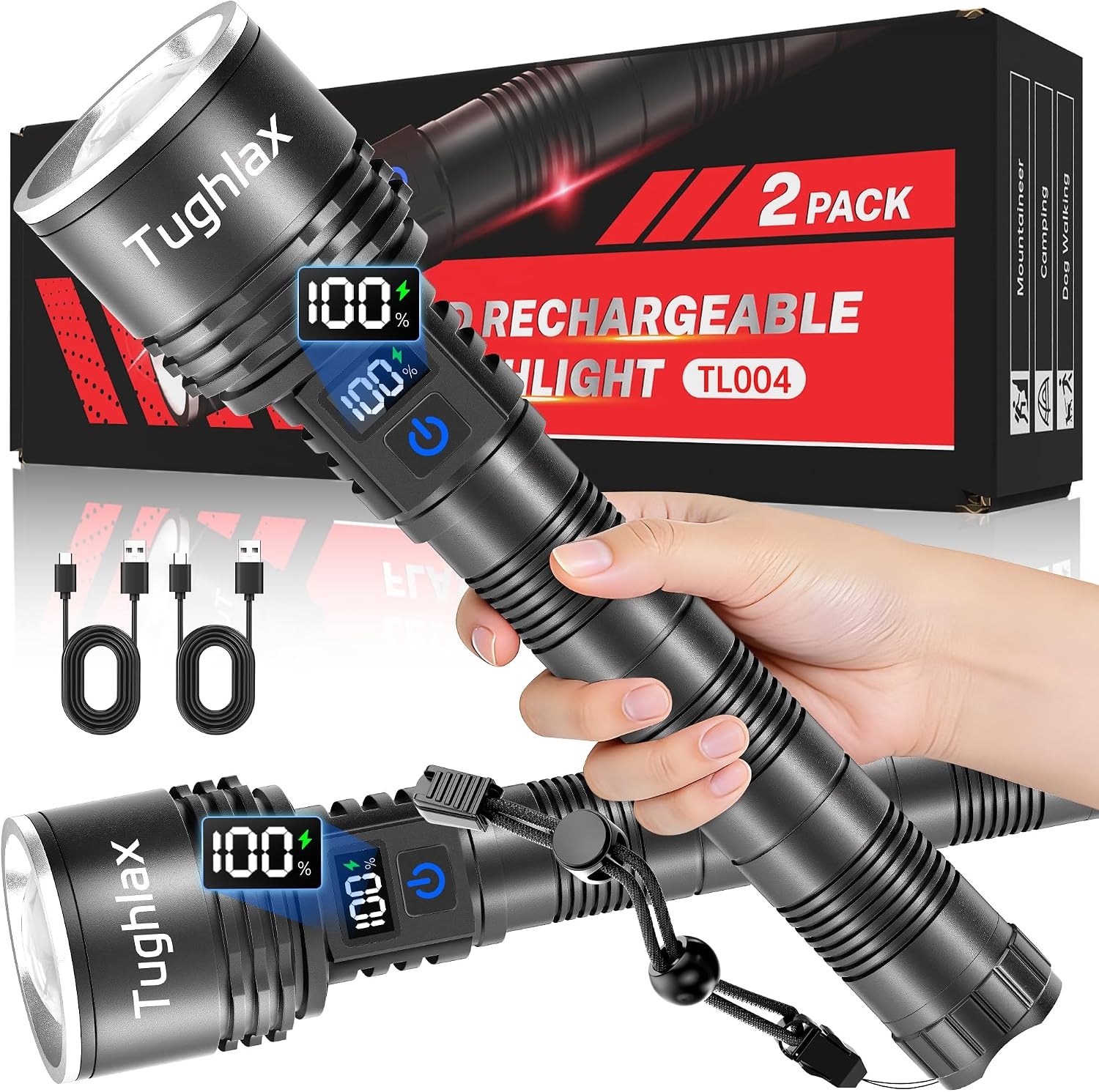Tughlax High Lumens Rechargeable LED Flashlights 2 Pack for $17.99 Shipped