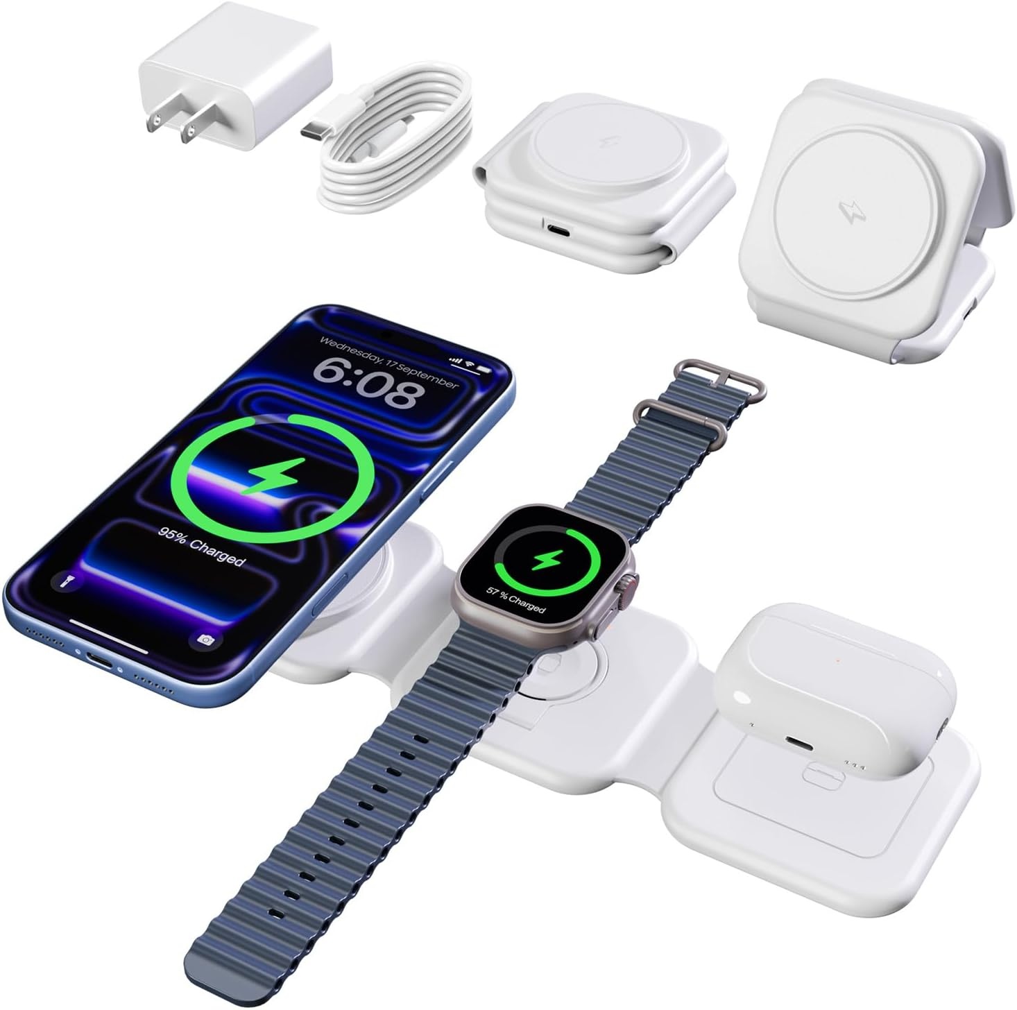 Smile Station 15w Magnetic Travel Charging Station for $11.47