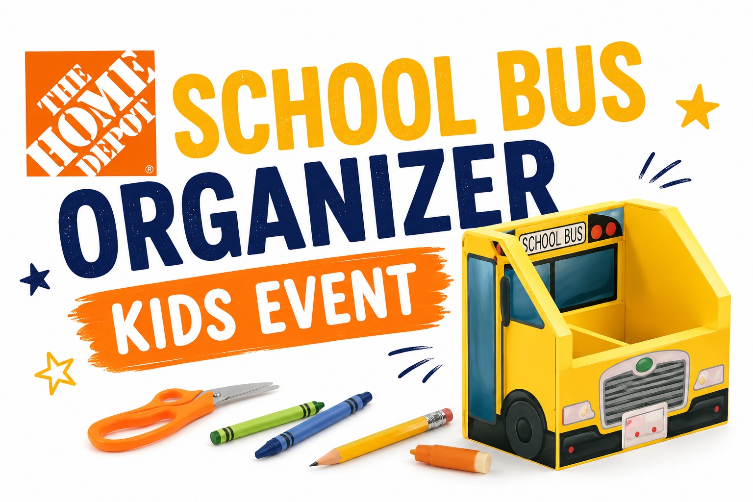 Free School Bus Organizer Kids Event at Home Depot on September 5