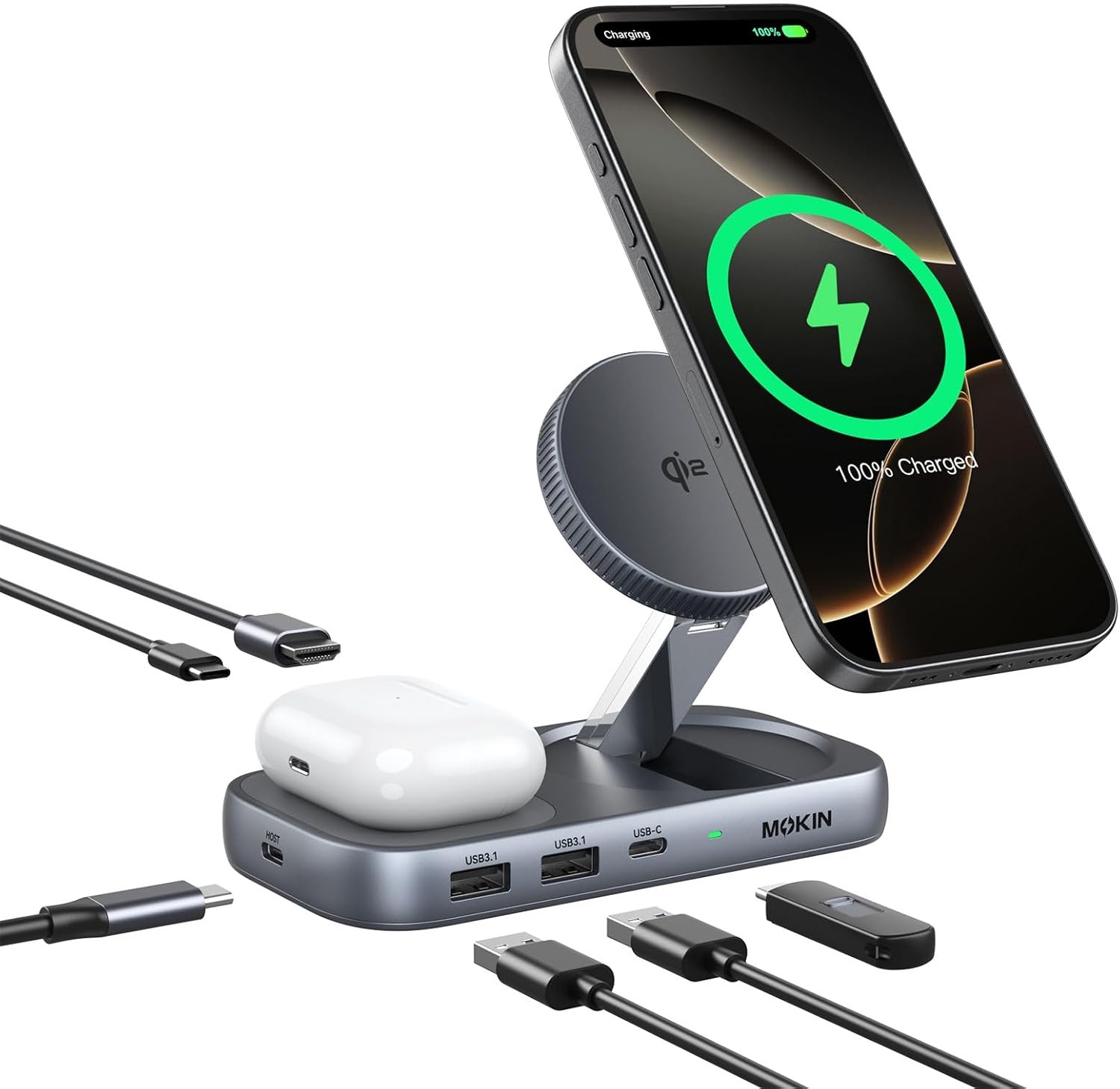 Mokin iPhone and Airpods Charging USB-C Laptop Dock for $16.49