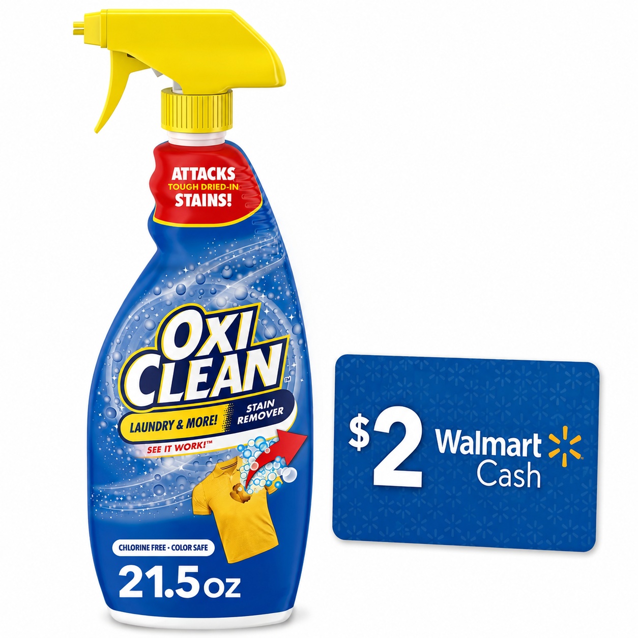 OxiClean Laundry Stain Remover Spray with $2 Cash for $3.48