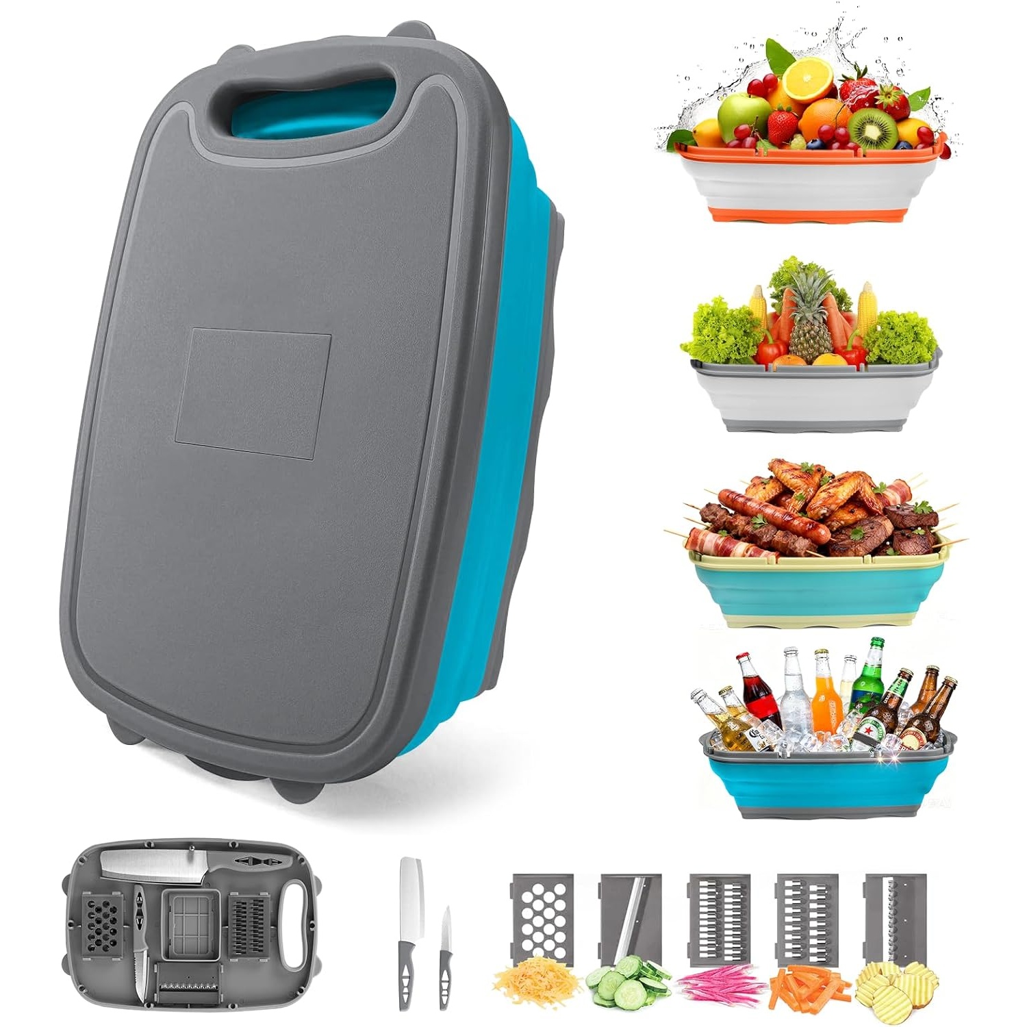 Gintan Collapsible Camping Cutting Board and Basket for $12.48