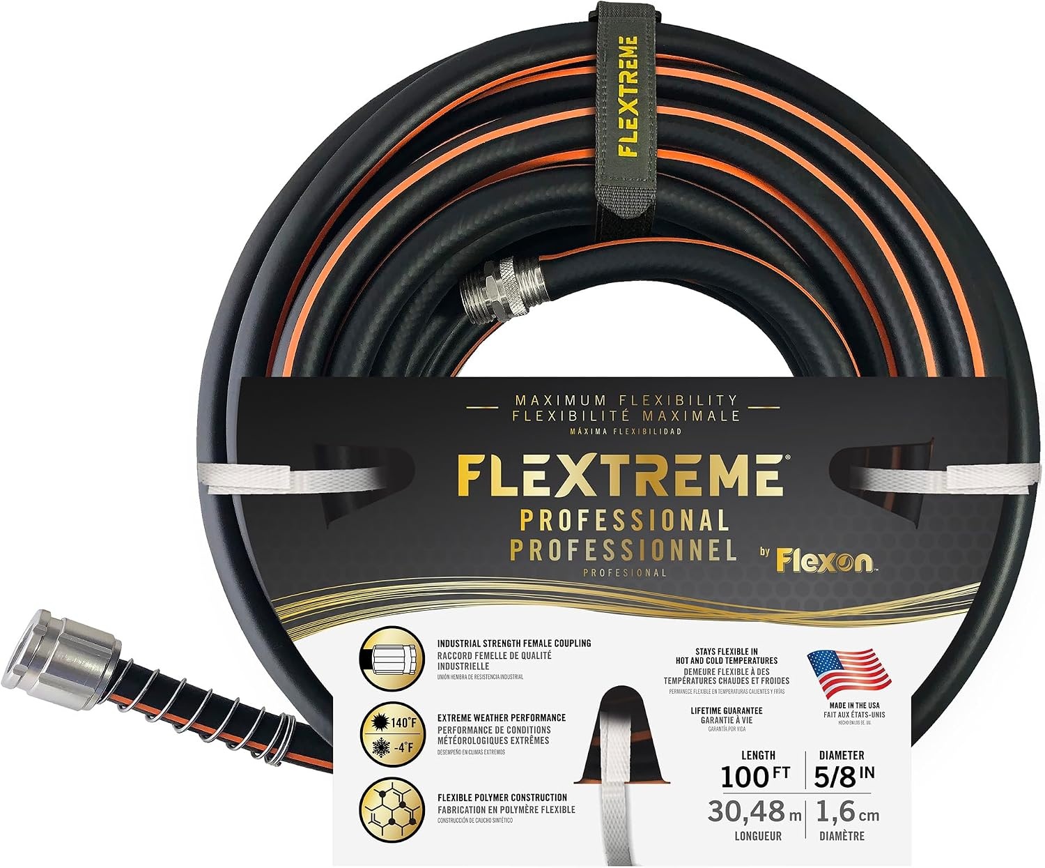 Flexon Flextreme Pro 100ft Rubber Garden Hose for $20.06