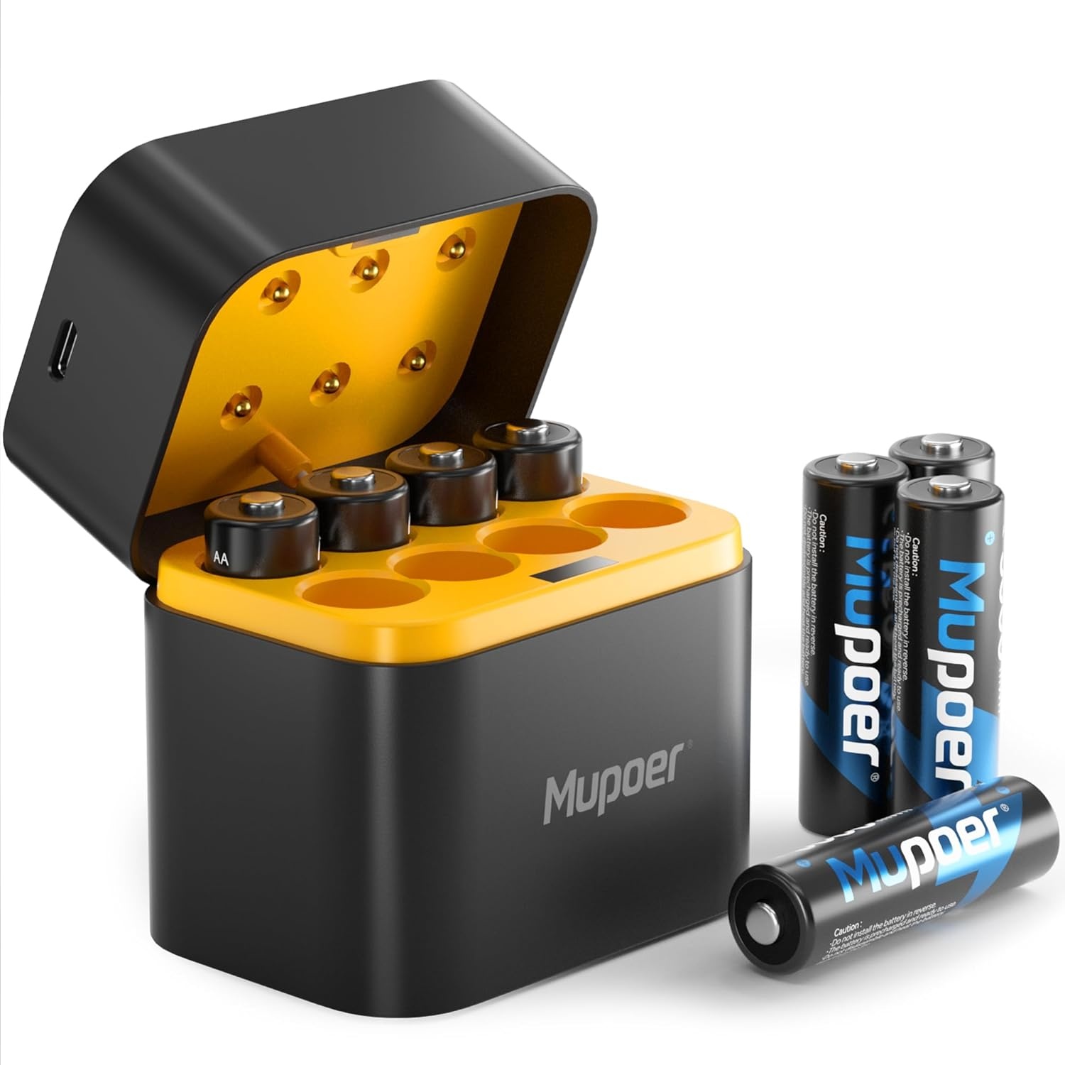 Mupoer Rechargeable AA Lithium Batteries 8 Pack with Charger for $14.99