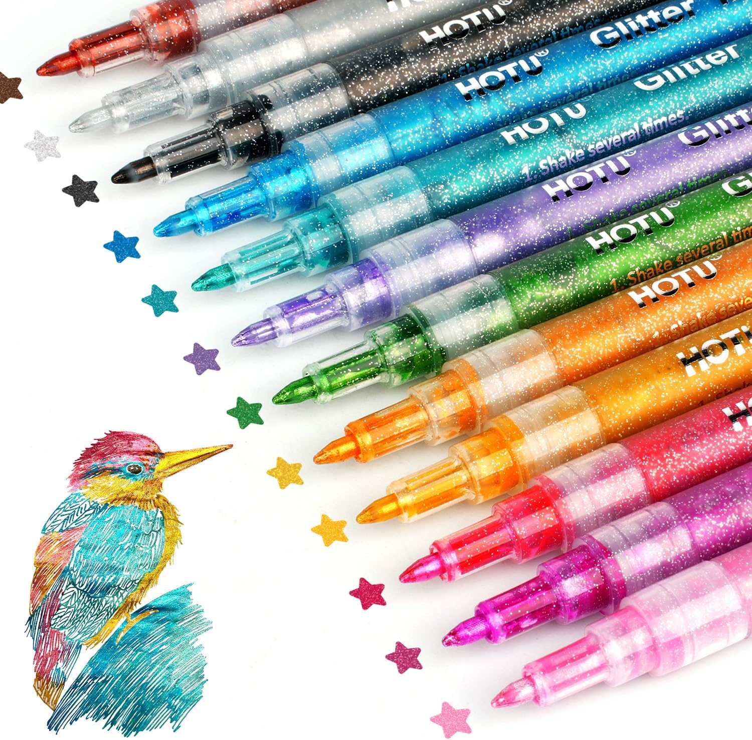 Hotu Glitter Markers Pens 12 Pack for $5.26
