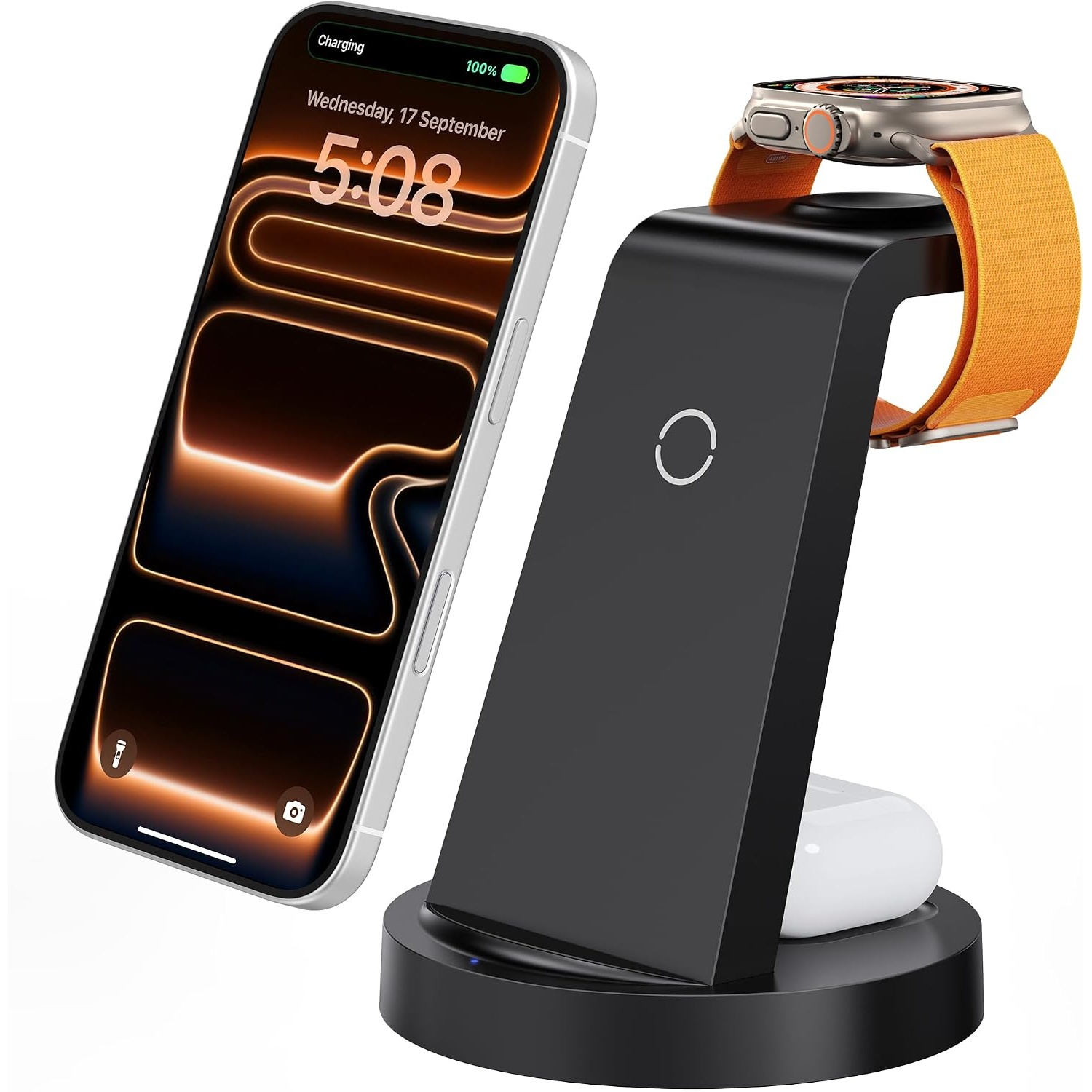 iPhone and Apple Watch Anlmz 3-in-1 Charging Station for $7.65