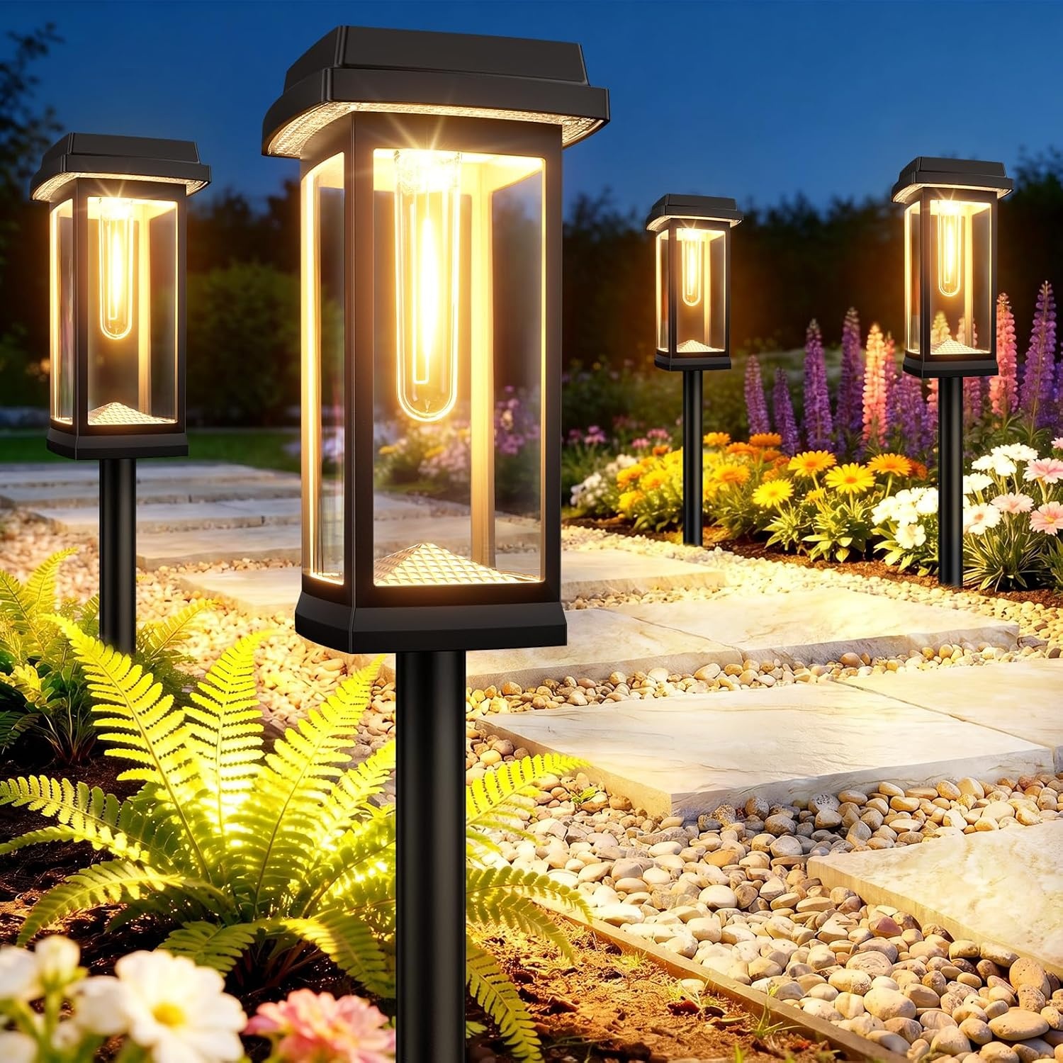 TuyLuxe Solar Pathway Lights Outdoor 8 Pack for $26.51 Shipped
