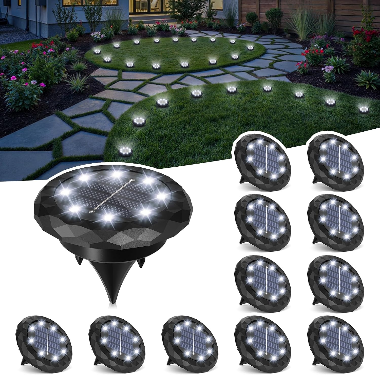 Solpex Small Solar Ground Lights 12 Pack for $12.09