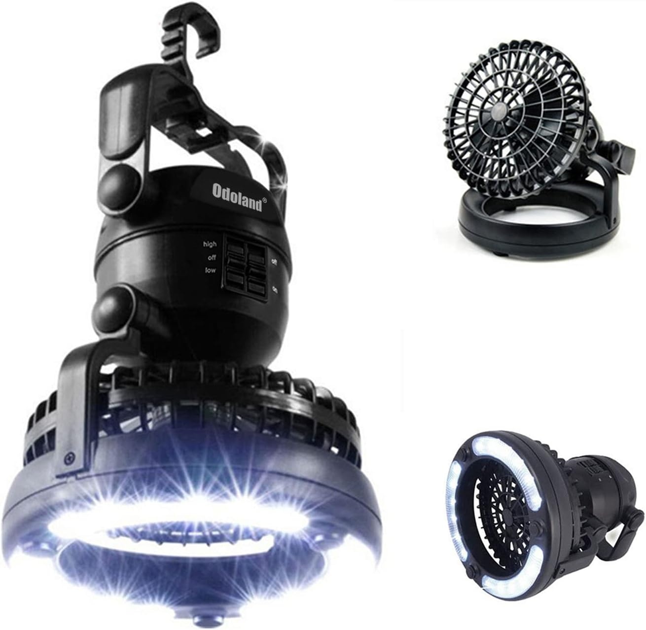 Odoland Portable LED Camping Lantern with Ceiling Fan for $7.99