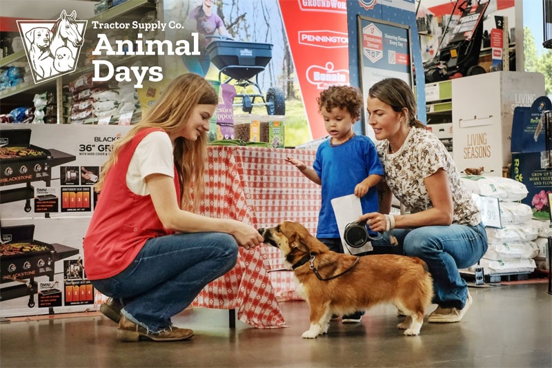 Tractor Supply Co Animal Days Event on August 15th 10am-2pm Free Pet Treats