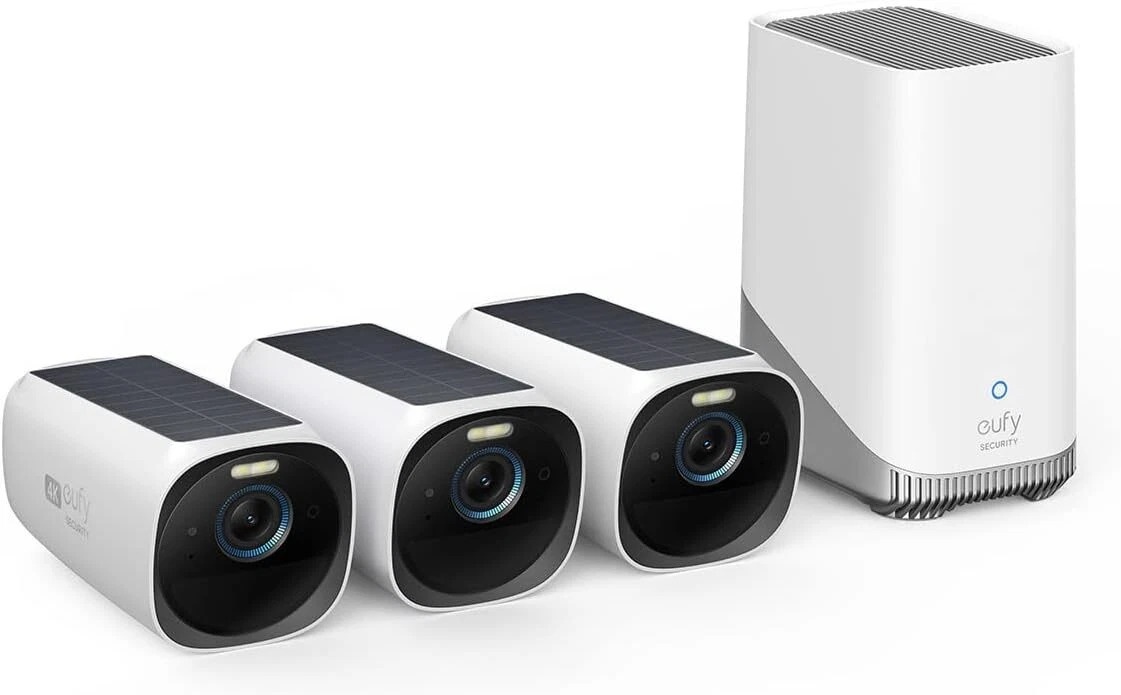eufy eufyCam3 Wireless Solar Security Camera System 4K Outdoor Cam Refurb for $199.99 Shipped