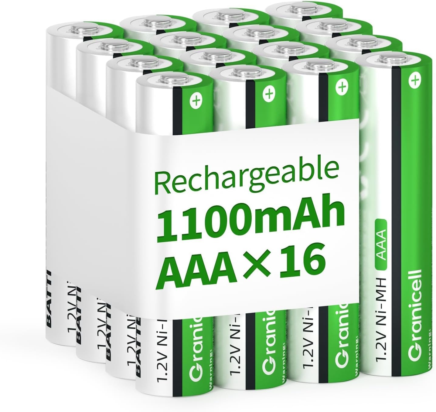 Granicell AAA NiMH Rechargeable Batteries 16 Pack for $5.84