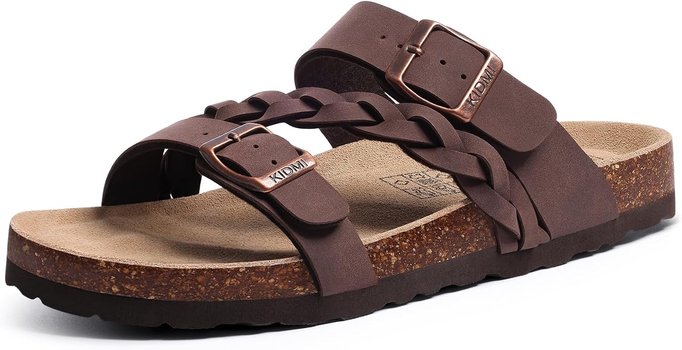 Kidmi Braided Cork Footbed Womens Sandals Slides for $10.49