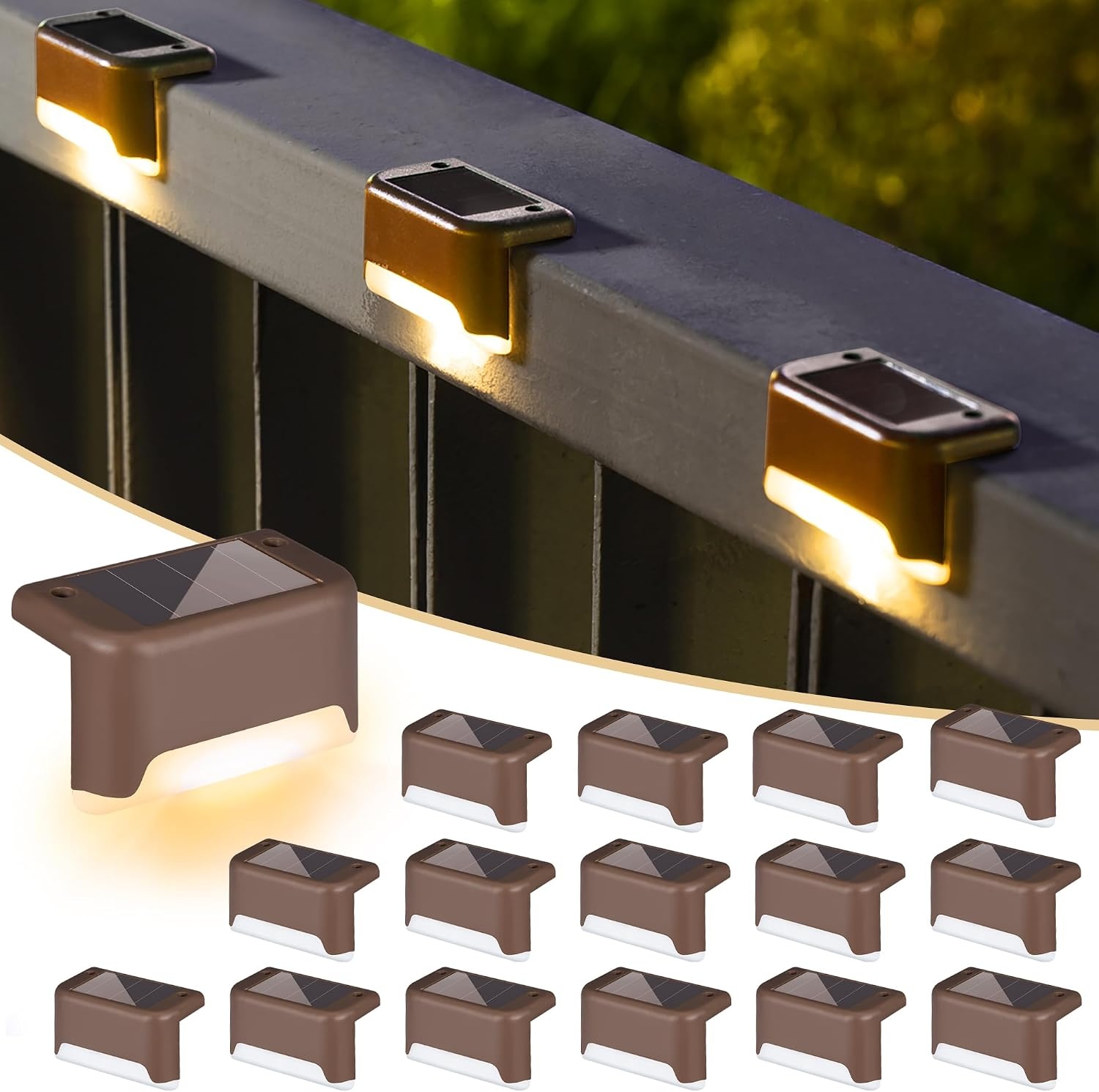 Solpex Solar Outdoor Deck Lights 16 Pack for $14.99