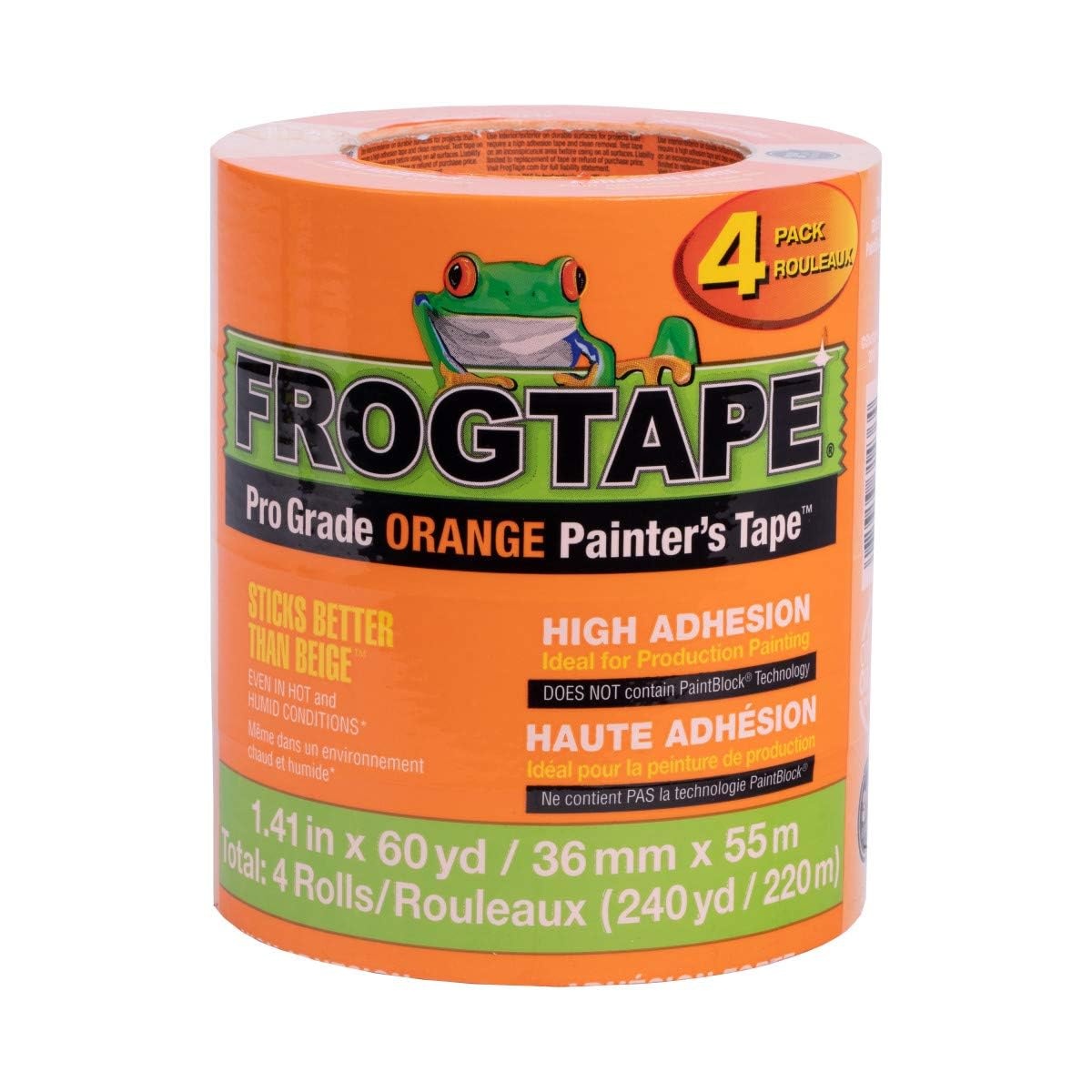 FrogTape ProGrade Orange Painters Tape 4 Rolls for $10.56