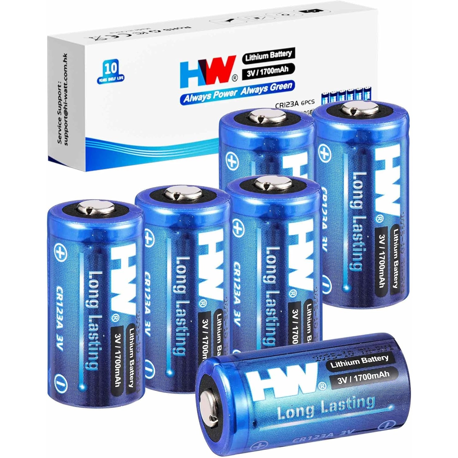 HW CR123A 3V Lithium Battery 6-Pack for $4.04