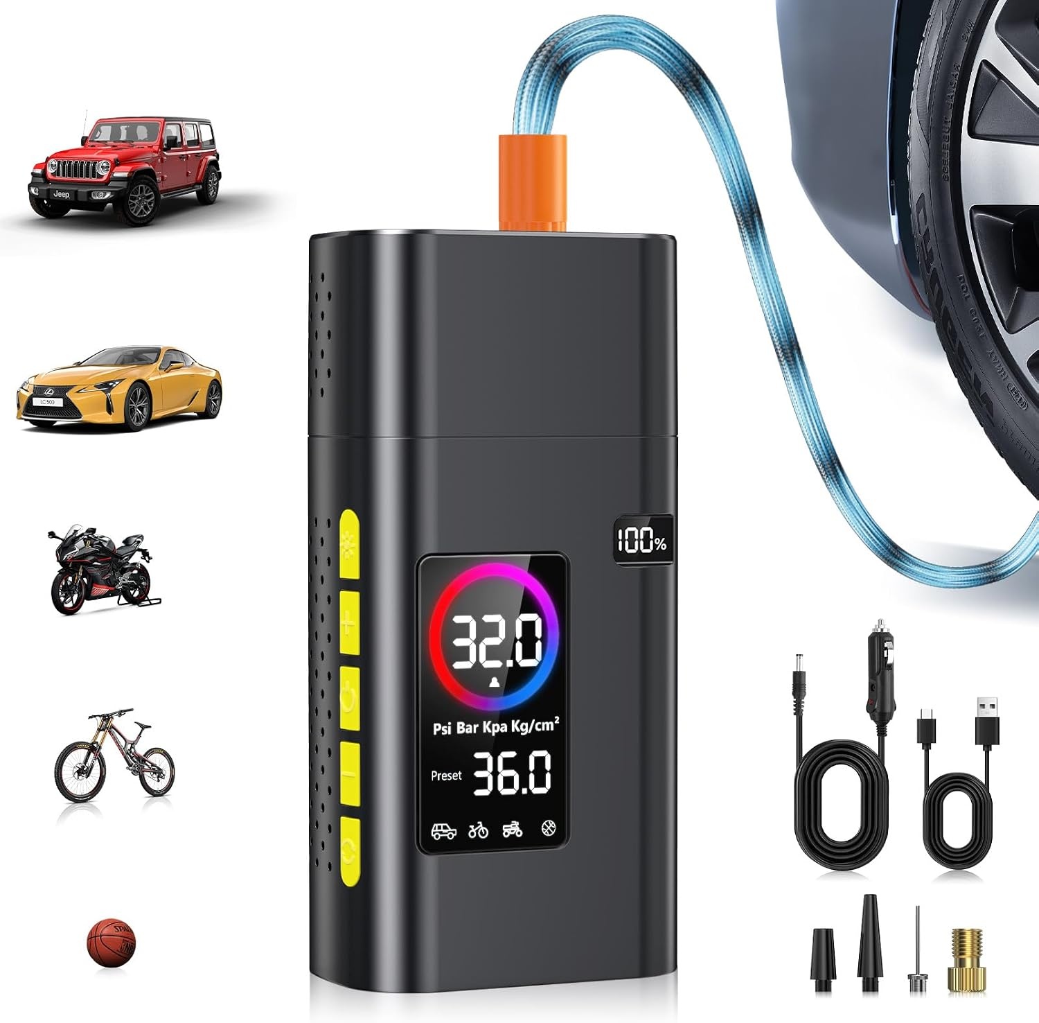 Aipoway 180PSI Cordless Tire Inflator for Car for $13.49 Shipped