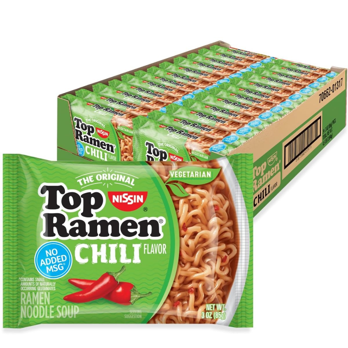 Nissin Top Ramen Chili Noodle Soup 24 Pack for $6.50