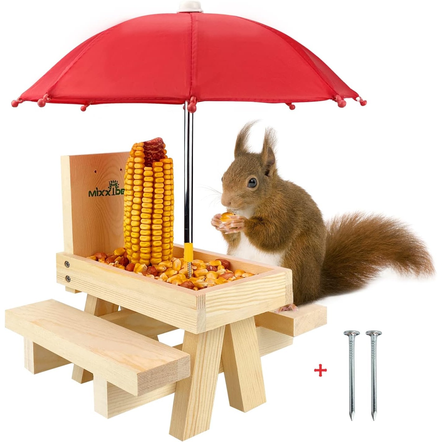 Squirrel Feeder Table with Umbrella for $9.34