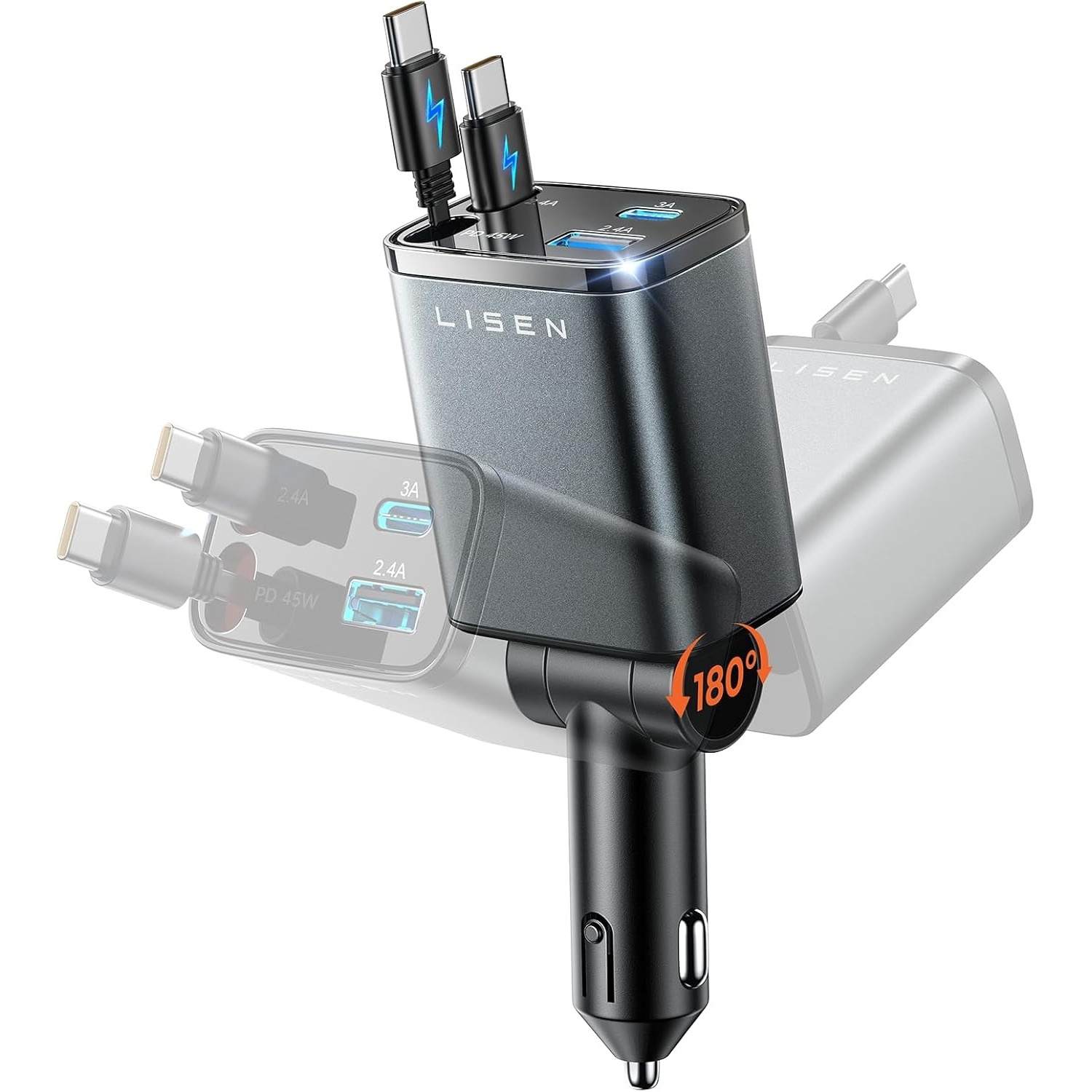 Lisen Retractable USB-C Car Charger for $11.99