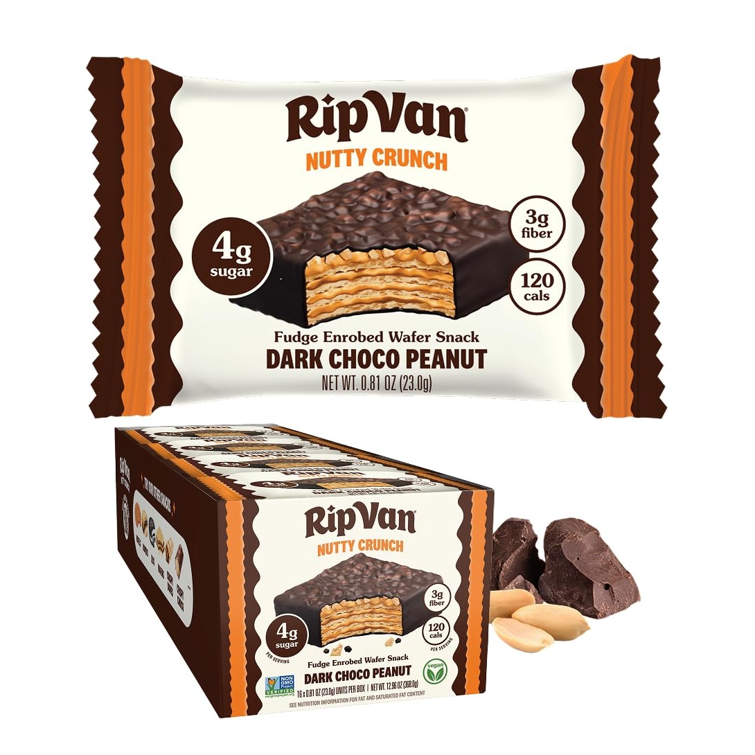 Rip Van Nutty Crunch Dark Choco Peanut Butter Wafer 16 Pack for $11.20