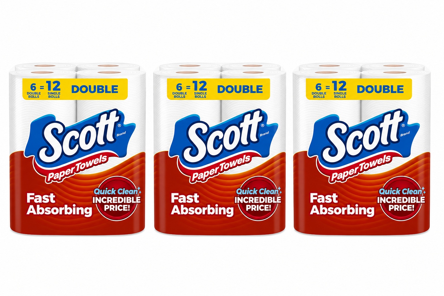 Scott Paper Towels Double 18 Total Rolls for $14.49