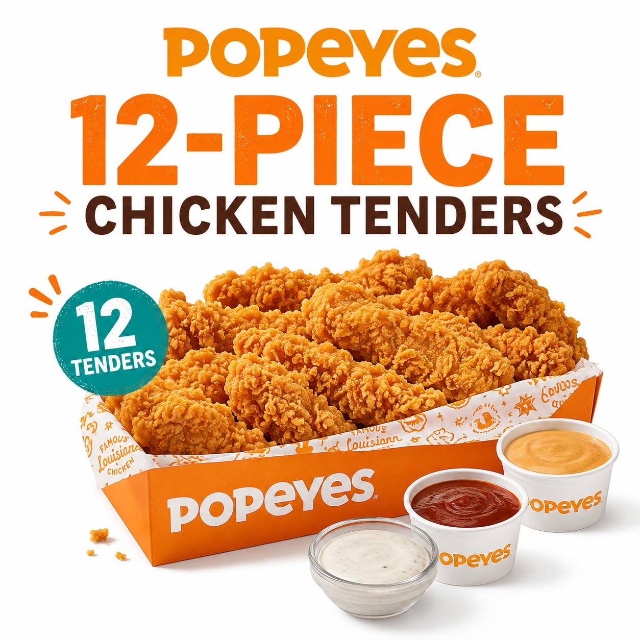 Popeyes 12-Piece Chicken Tenders or Wings for $12