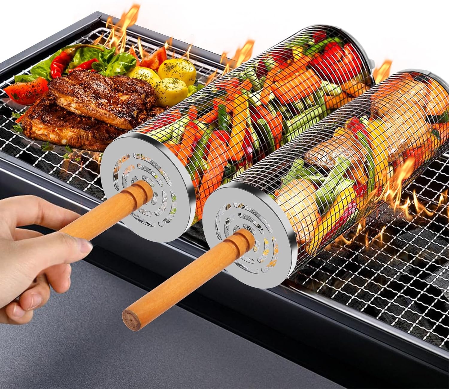 Homper Nesting Grill Baskets 2 Pack for $9.99