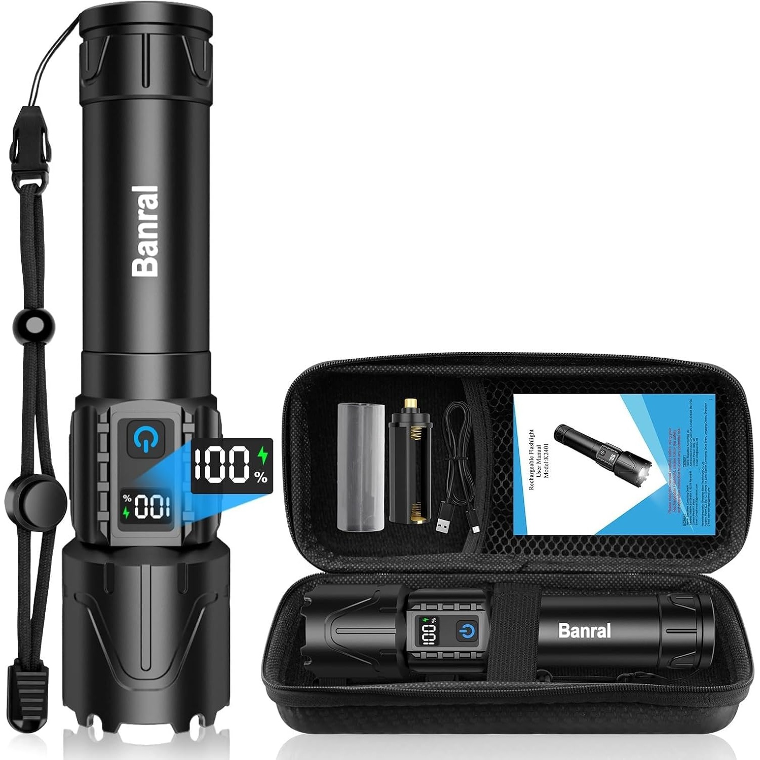 Banral Tactical Flashlight Super Bright LED Flash Light for $9.97