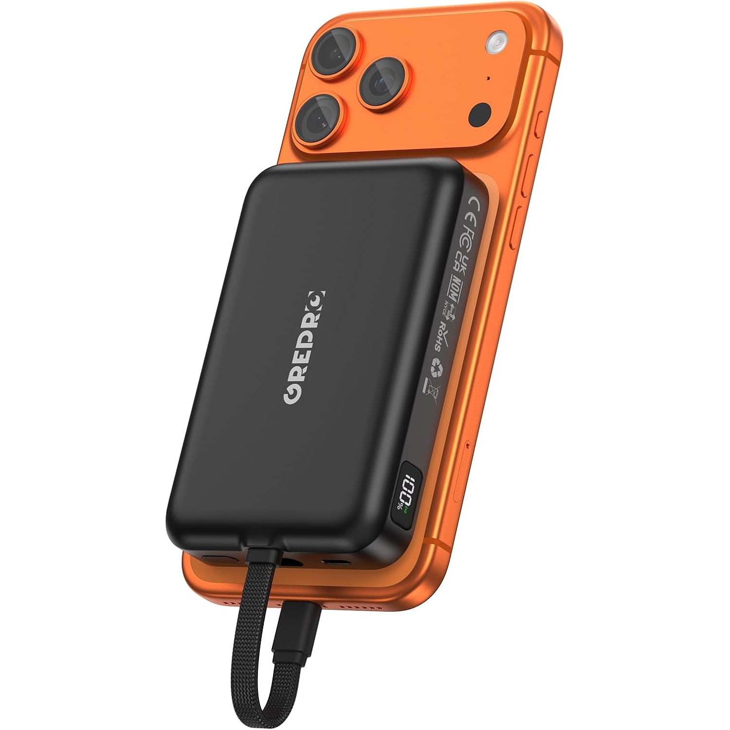Grepro 10000mAh 22.5w USB-C Magnetic Power Bank for $14.99