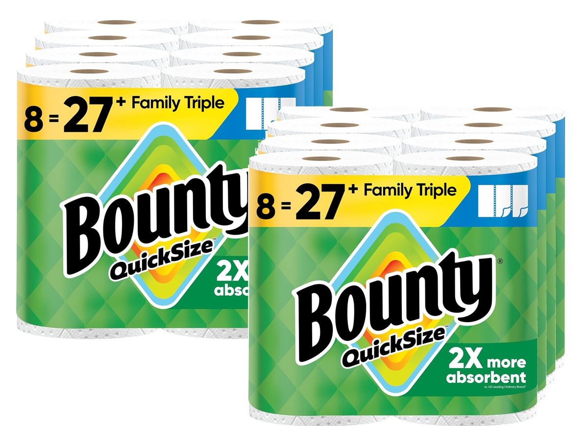 Bounty Quick-Size Paper Towels 16 Rolls for $39.98 Shipped