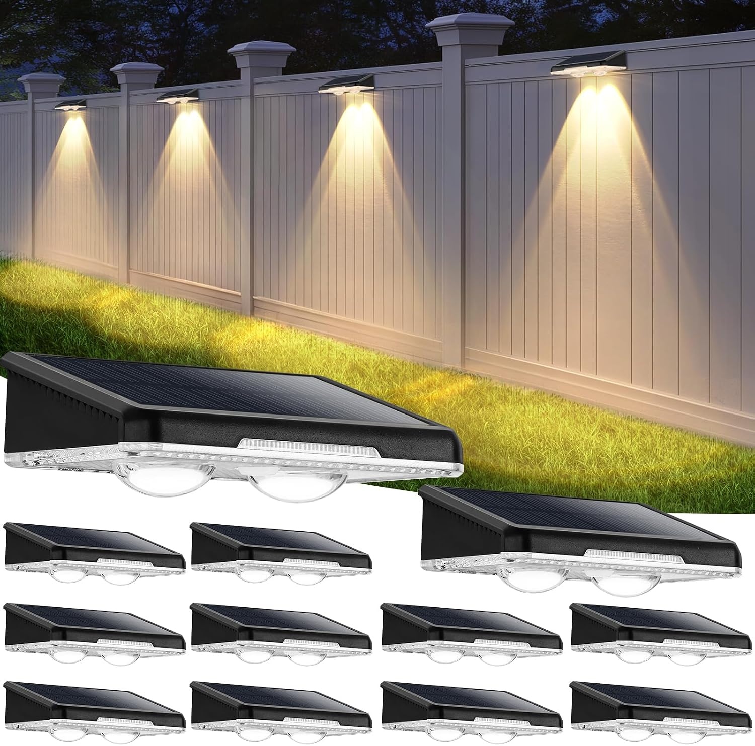 Brightever Solar Fence Lights 12 Pack for $17 Shipped
