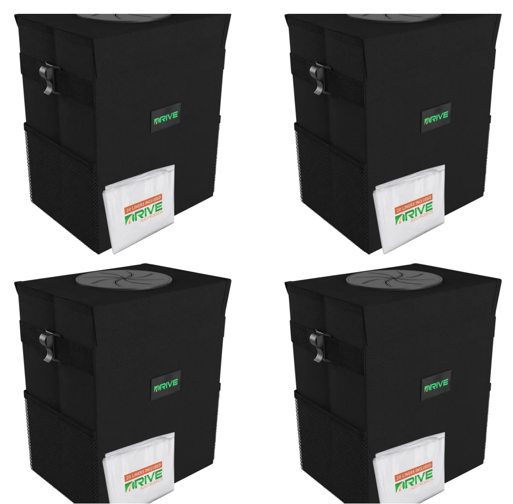 Drive Auto Collapsible Car Trash Can 4 Pack for $9.99