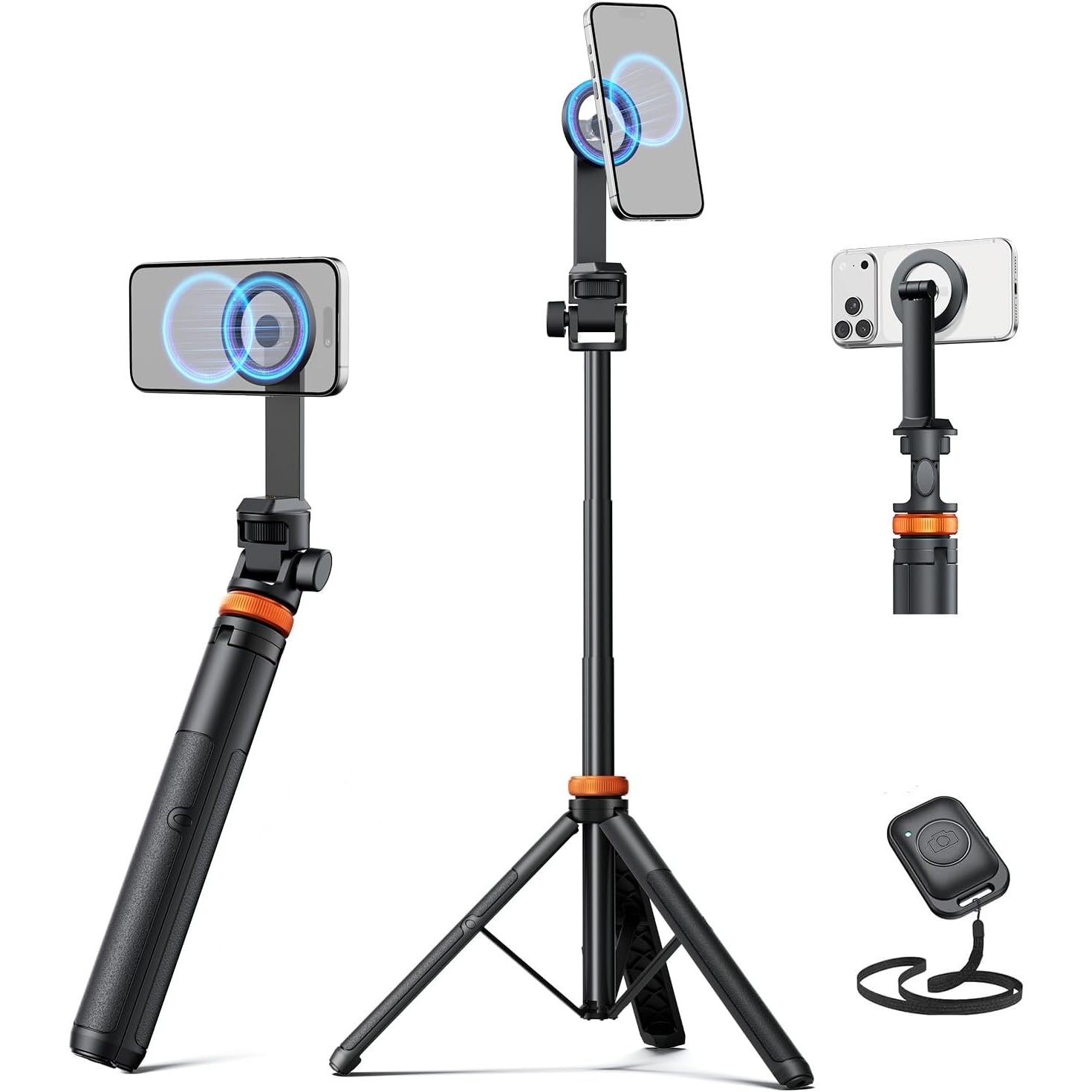 Eucos 62in Magnetic Phone Tripod with Remote for $10.99