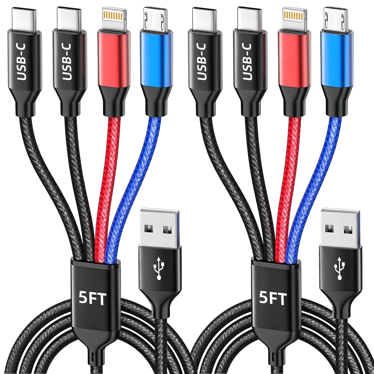 4-in-1 USB-C Multi Charging Cable 2 Pack by Mpatiby for $7.19