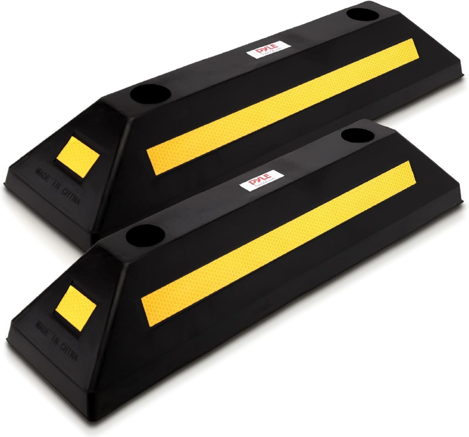 Pyle Heavy Duty Rubber Wheel Stops Garage Parking 2 Pack for $29.02