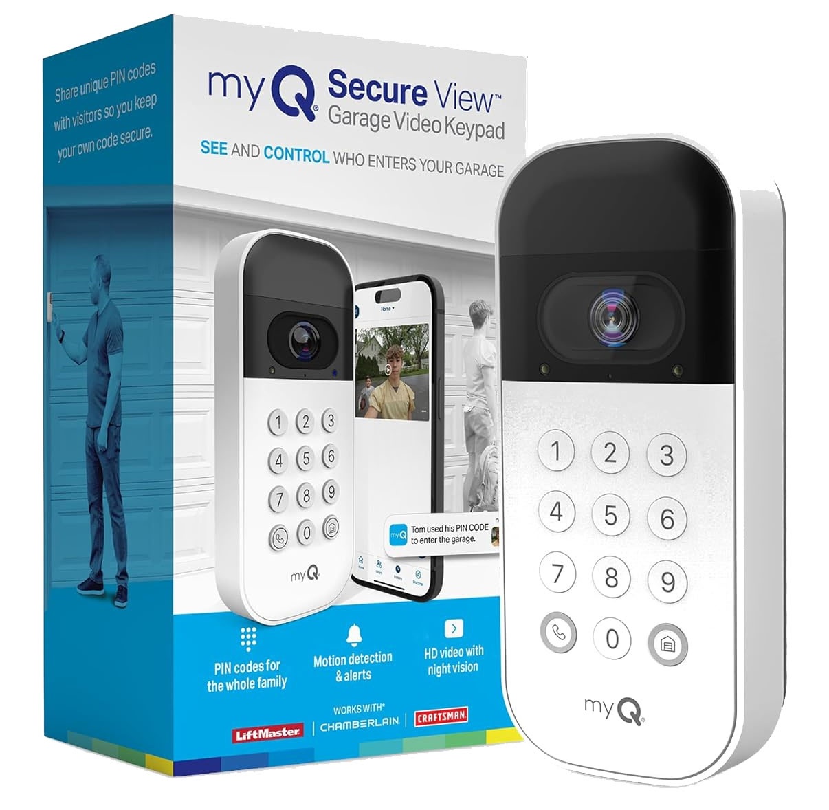 myQ Smart Garage Door Video Keypad with Camera for $25.77