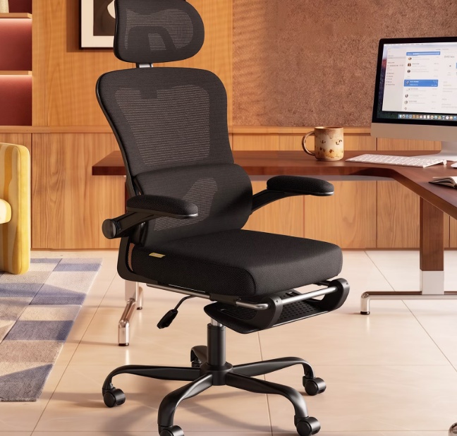 Pinmoco Ergonomic Office Chair with Footrest for $89.99 Shipped