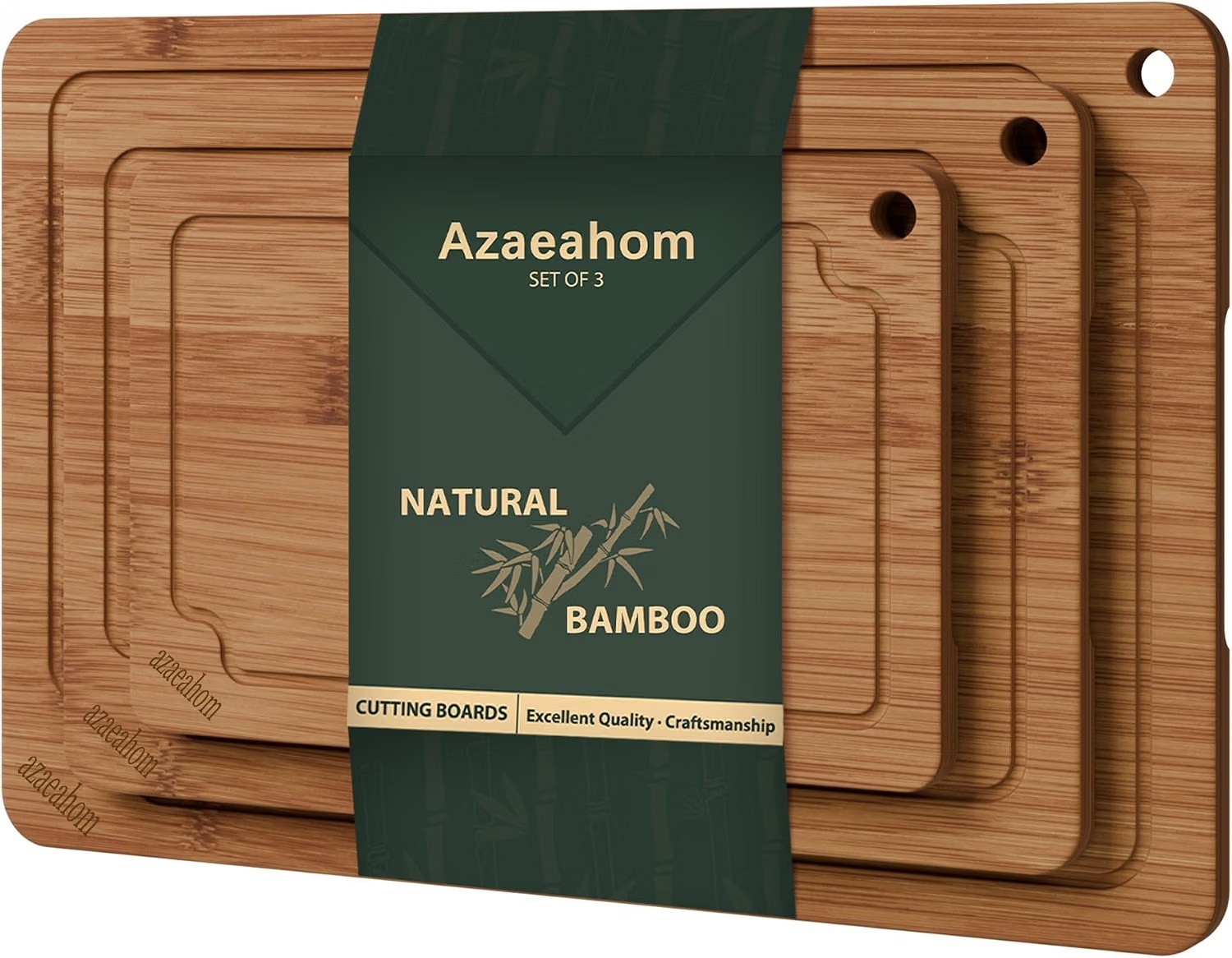 Azaeahom 3-Piece Bamboo Cutting Board Set for $14.99